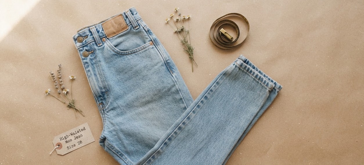 High-Waist Mom Jeans — Size 28 · Like New · one of one